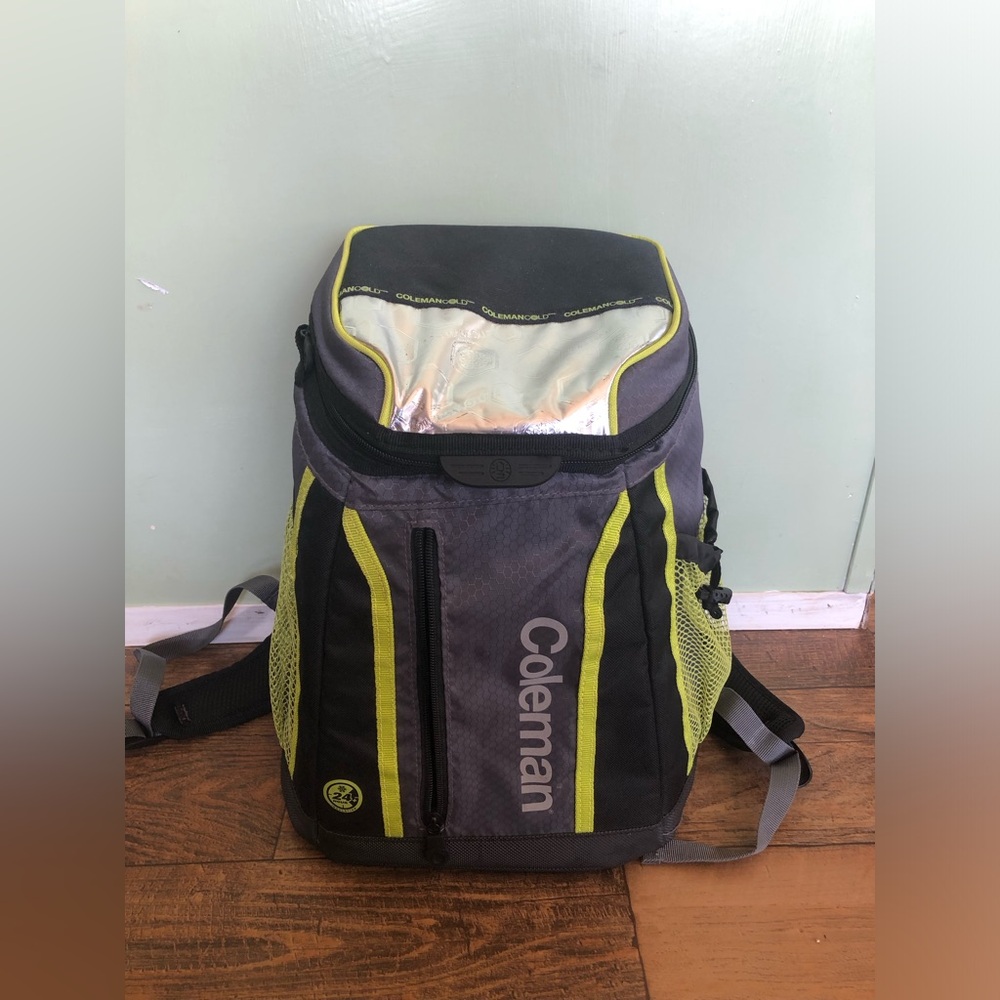 Coleman Insulated Backpack Cooler Green Black Gray Camping Hiking Bag